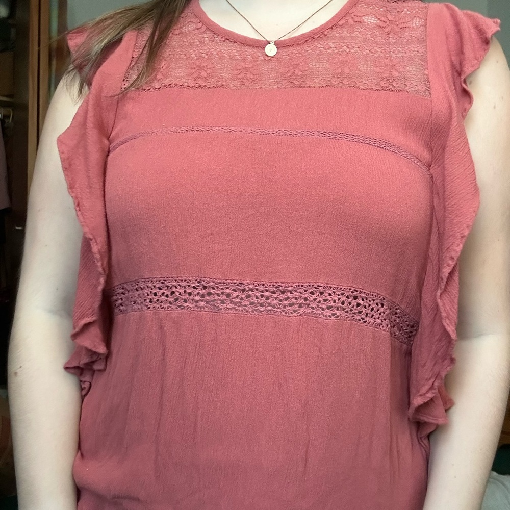 Orange American Eagle Sleeveless Blouse